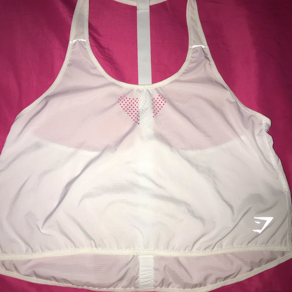 Gym shark white cropped top